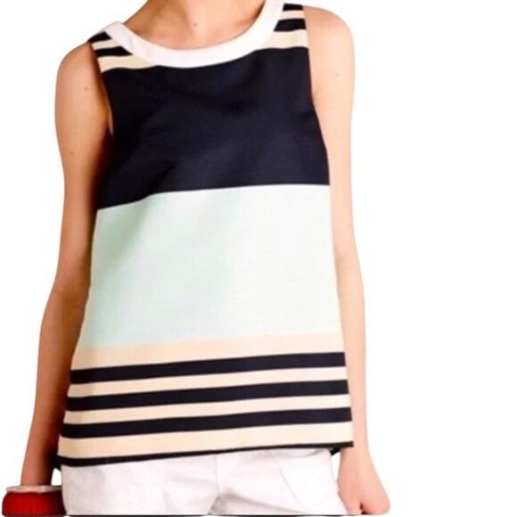 Troubadour Womens Colorblock Sleeveless Blouse Size 6 - Picture 1 of 15